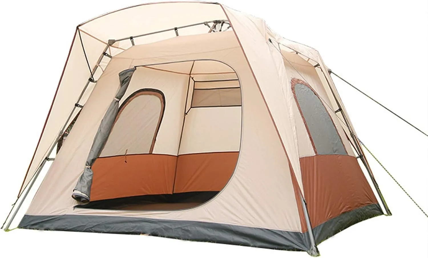 Beach Tent for 5-8 Person, Changing Room Privacy Tent, Double Layers, for Family, Festival, Hiking, Backpacking, Easy to Set up and Package (Brown) (Brown)