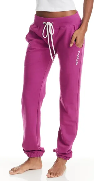 bebe Womens Sweatpants with Pockets, French Terry Joggers for Women, Comfy and Cute Sweatpants, Lounge Pants