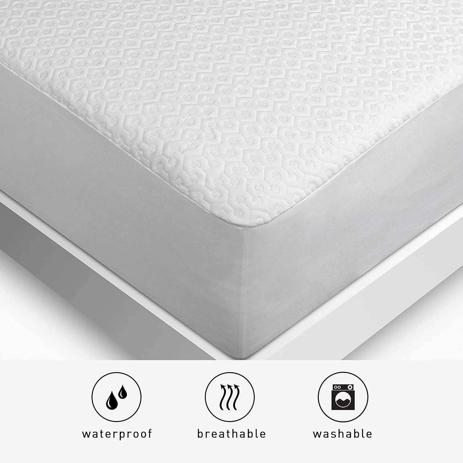 Bedgear King Dri-Tec Waterproof Mattress Protector - Noiseless and Moisture-Wicking Cover for Bed - Hypoallergenic, Washable, and Breathable Pad