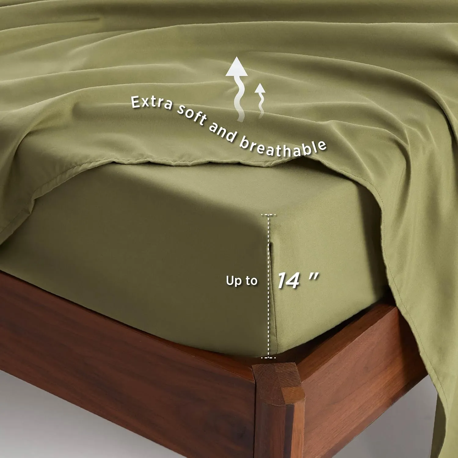 Bedsure King Size Comforter Set - 7 Pieces Floral Olive Green Soft Bedding Sets, King Bed in a Bag with Botanical Flowers Comforter, Sheets, Pillowcases & Shams