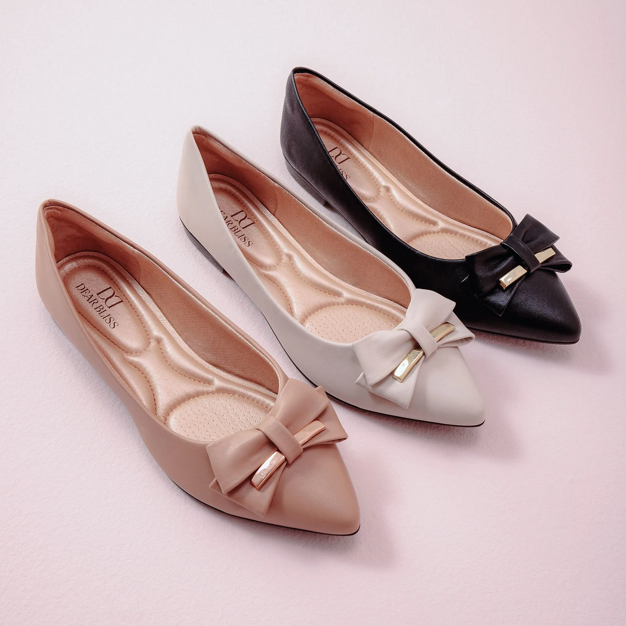Belkis Black Pointed Toe Flats