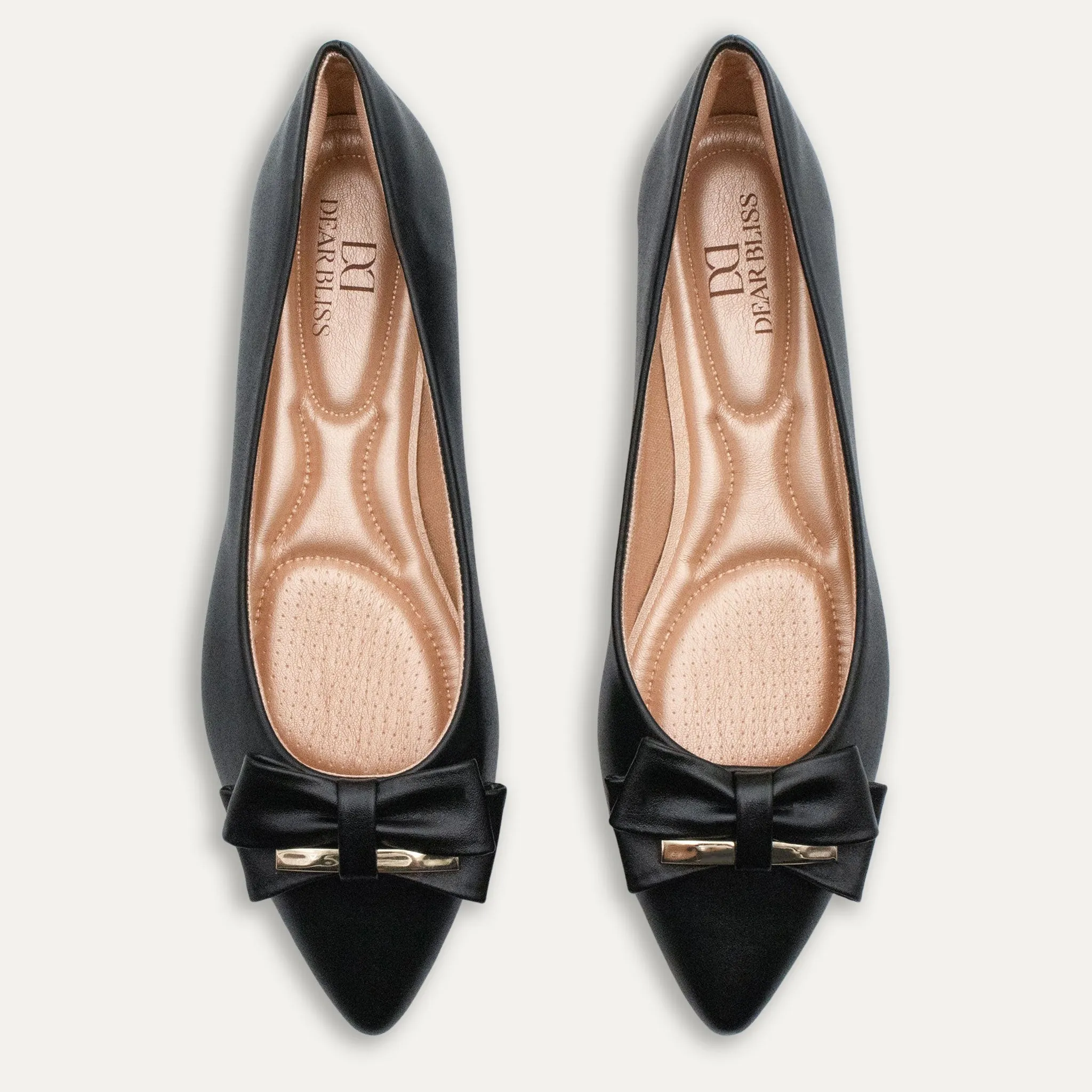 Belkis Black Pointed Toe Flats