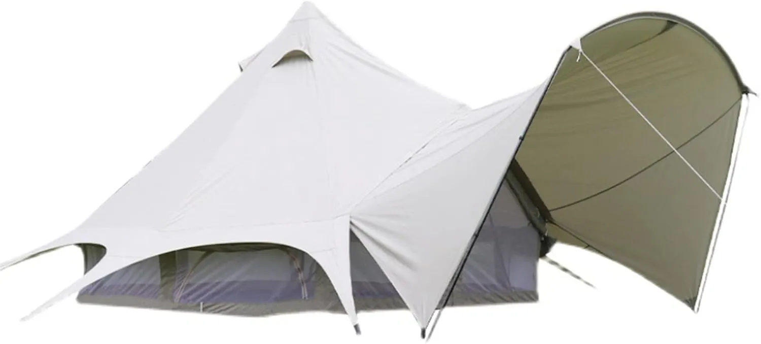 Bell Tent- W/Stove Jack, 4 Season Luxury Outdoor Camping and Glamping Yurt Tent for Family Camping Outdoor Hunting Party