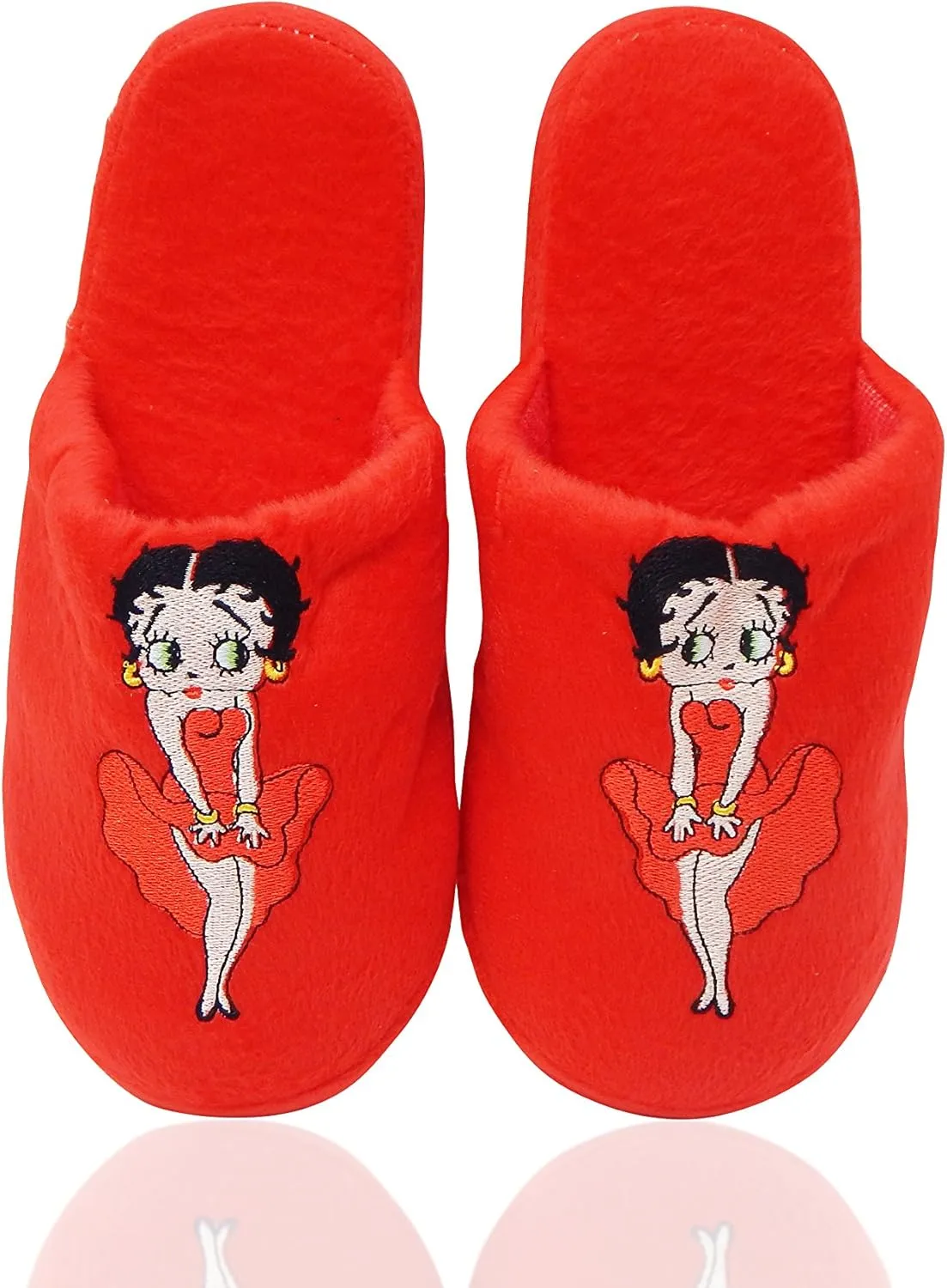 Betty Boop Ultra-Soft Women's Plush Pinup Scuffs Cozy Non-Skid Slippers - Great for Gifts