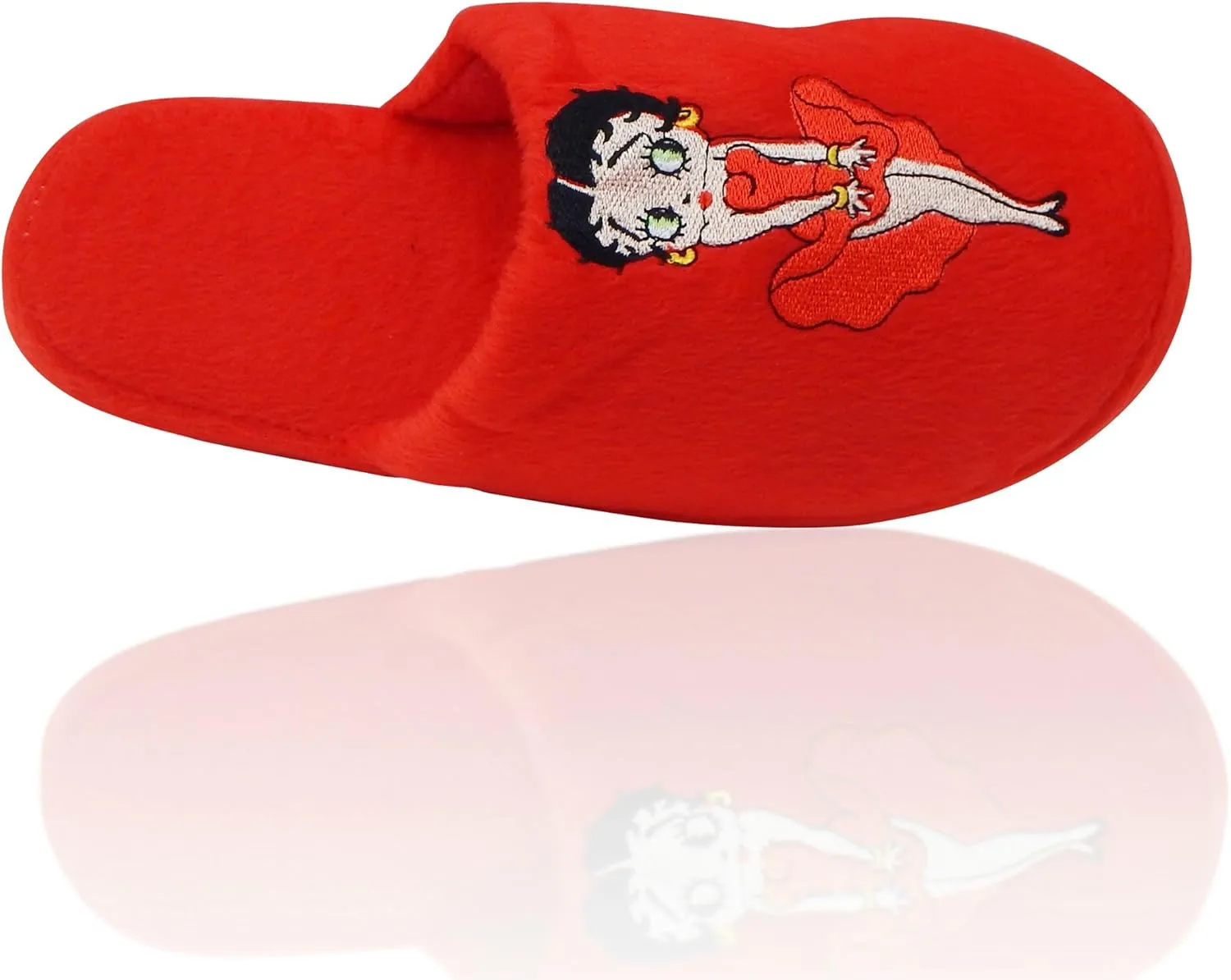 Betty Boop Ultra-Soft Women's Plush Pinup Scuffs Cozy Non-Skid Slippers - Great for Gifts