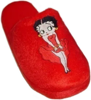 Betty Boop Ultra-Soft Women's Plush Pinup Scuffs Cozy Non-Skid Slippers - Great for Gifts