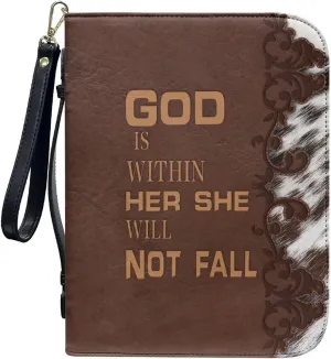 Bible Cover with Black Ribbon Study Bible Tote Bag Zip Carrying Case Handle and Pocket Bible Bag for Men & Women