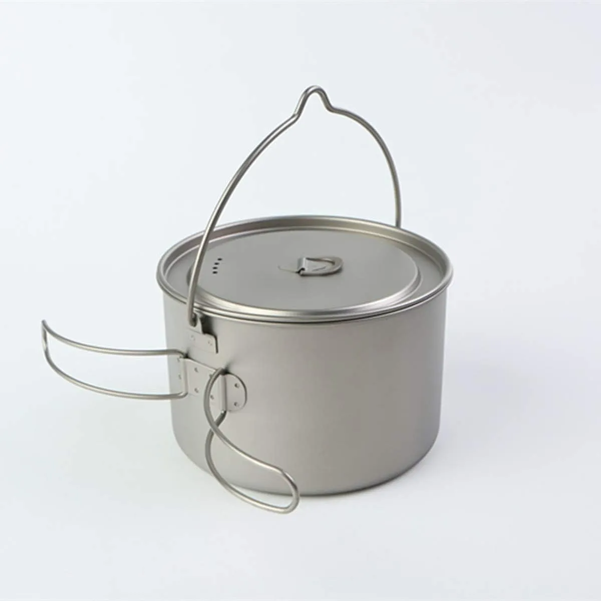 BIVOUAC Titanium 2000ml Hanging Pot, Camping Cookware, Cooking Kit, Backpacking, 168mm Diameter x 105mm Height, Titanium Material, Titanium Original Color