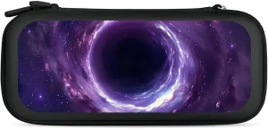 Black Hole in Spaces Stars and Galaxies Hard Shell Travel Case with Rope 15 Game Card Pockets Compatible with Switch Protective
