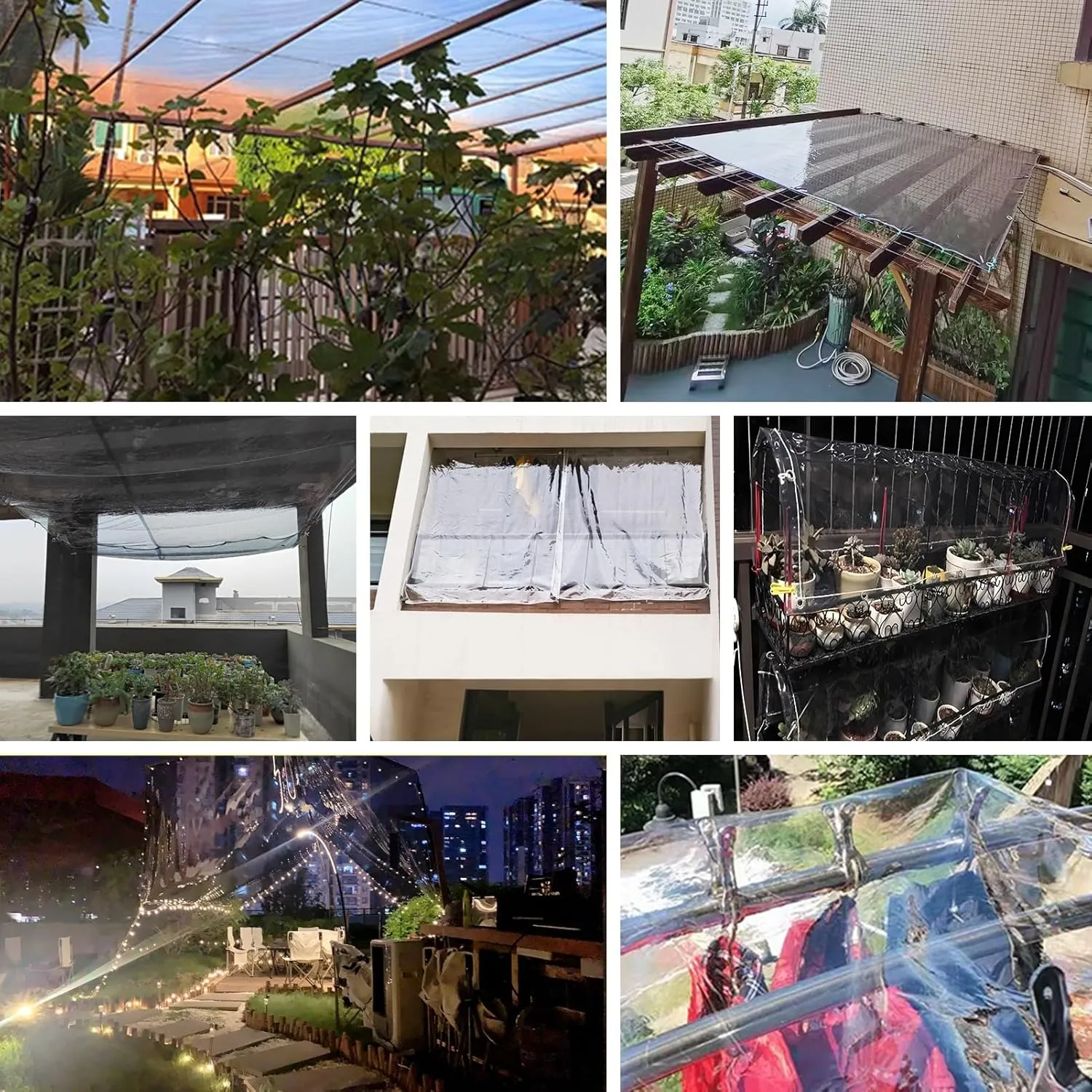 Black Tarp Sheet 2x3m 2x4m 3x3m | 400g/m² Heavy Duty Tarpaulin, Rip and Tear Proof PVC Covers for Balcony Rain Protection, Groundsheet(1.2x1.2m)