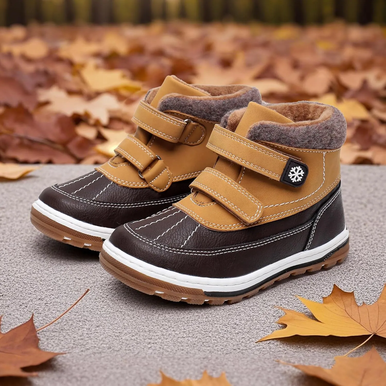 Blikcon Boys Boots Toddler Boys Girls Fall/Winter Boots Outdoor with Hook and Loop (Toddler/Little Kid)