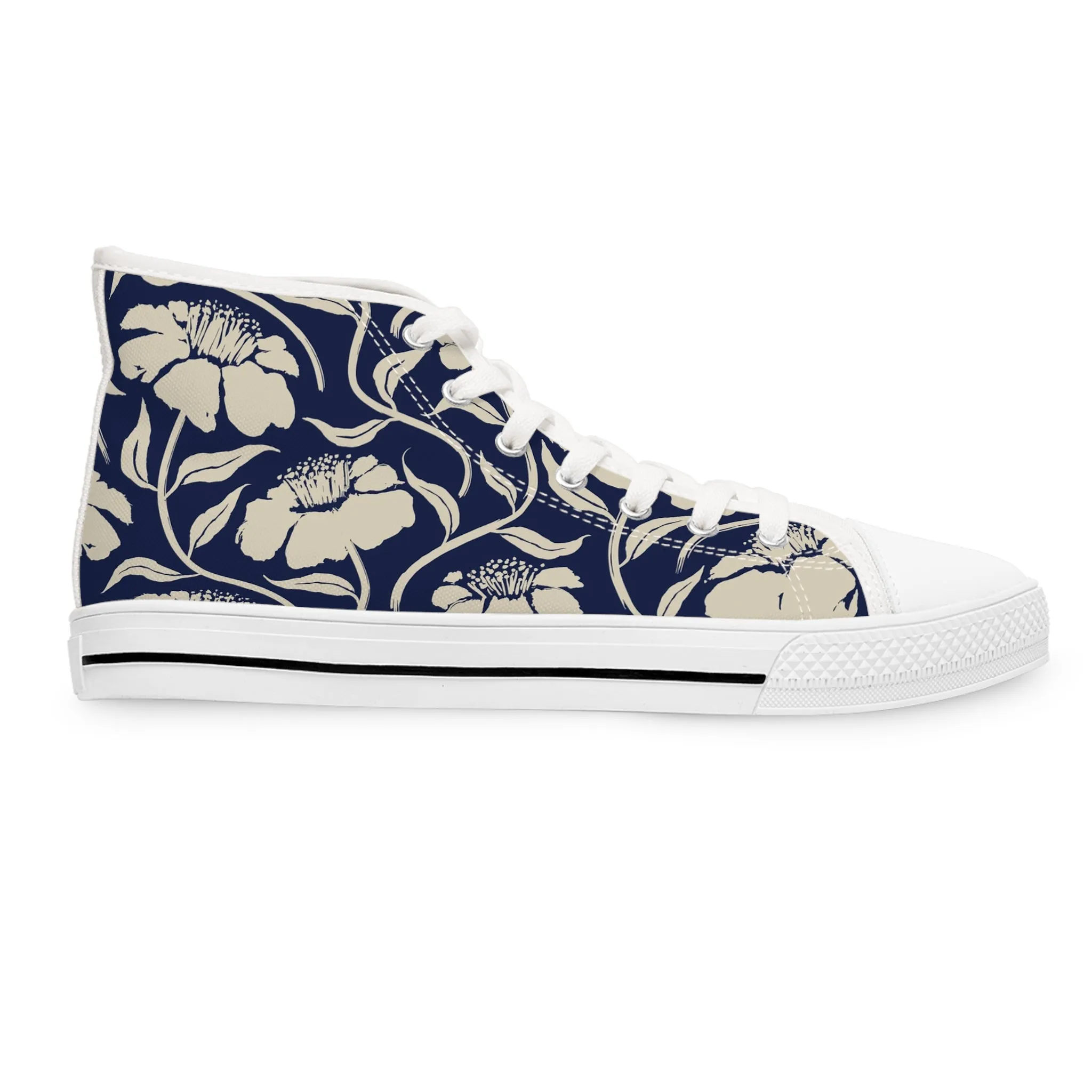 Blue Flowers Women's High Top Sneakers