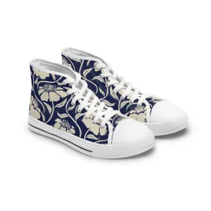 Blue Flowers Women's High Top Sneakers