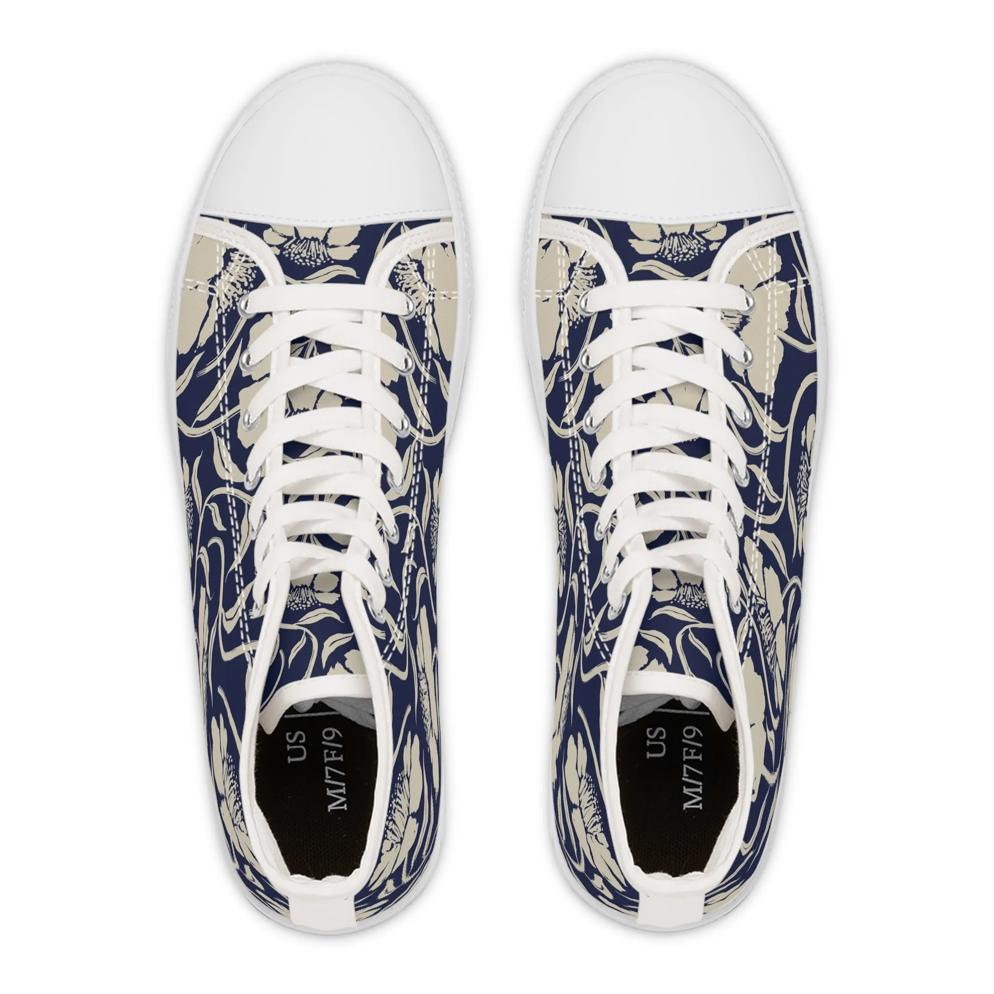Blue Flowers Women's High Top Sneakers