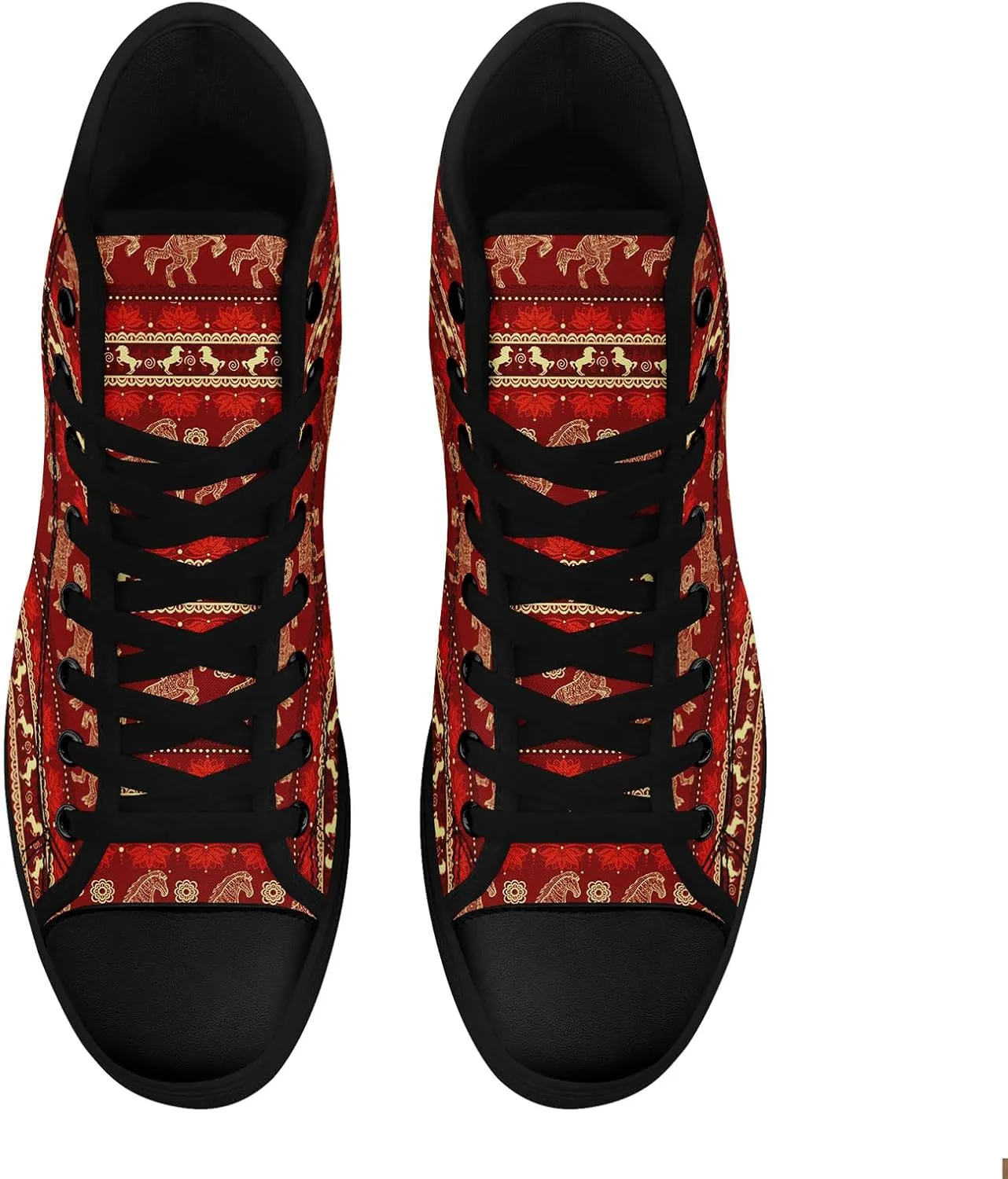 Boho High Top Canvas Shoes for Women Men Lightweight Comfortable Artistic Yoga Style Gift Lace-Up Casual Wear Sneakers