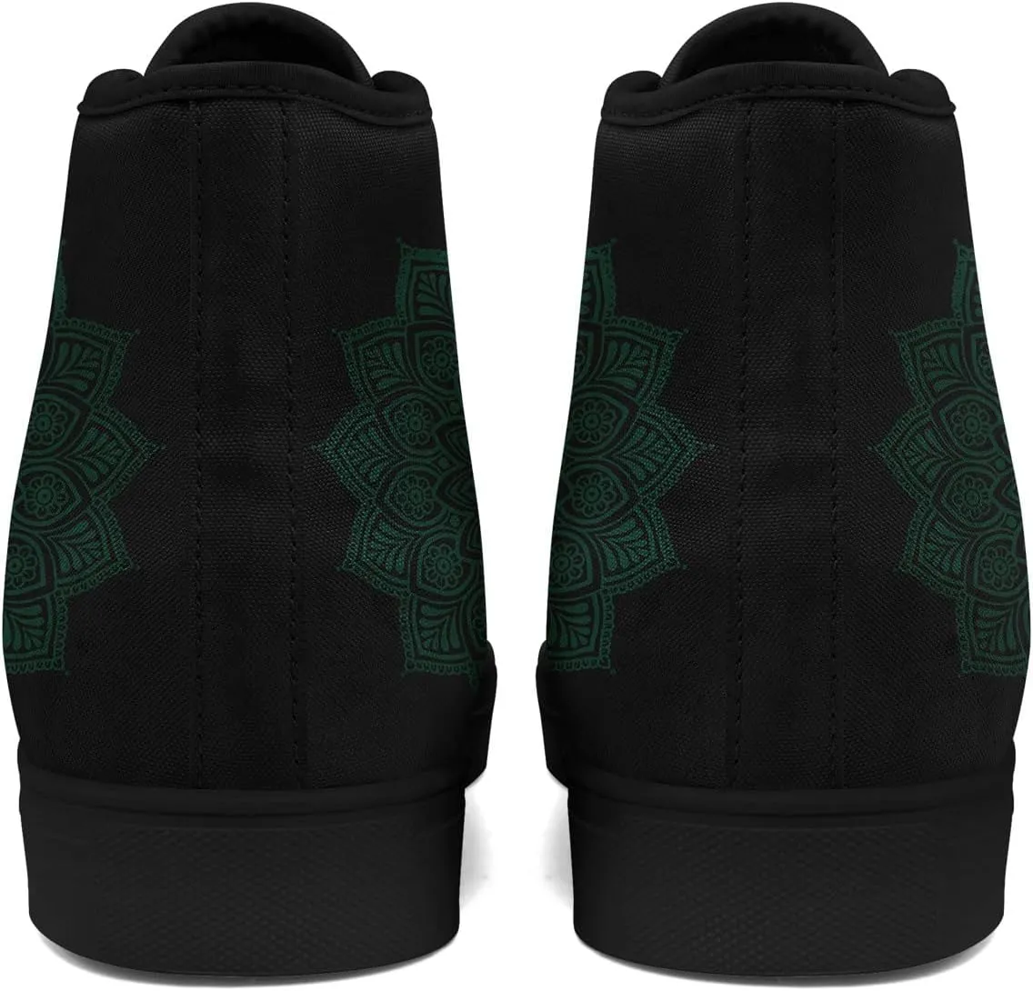 Boho High Top Canvas Shoes for Women Men Lightweight Comfortable Artistic Yoga Style Gift Lace-Up Casual Wear Sneakers