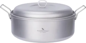 Boundless Voyage 2.2L Titanium Stock Pot Camping Cookware mess Outdoor with Folding Handle Soup Pot for Hiking Picnic Ultralight A-Ti2117C
