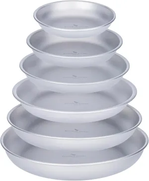 Boundless Voyage Titanium Camping Plate Dishes Saucer Lightweight Round Dinnerware Set Stackable Serving Plates Pasta Plates Travel Outdoor Home Kitchen Tableware Set Ti1141T