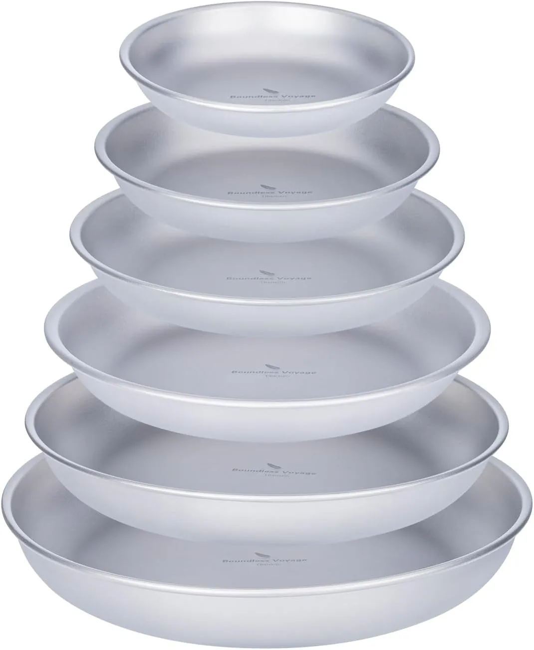 Boundless Voyage Titanium Camping Plate Dishes Saucer Lightweight Round Dinnerware Set Stackable Serving Plates Pasta Plates Travel Outdoor Home Kitchen Tableware Set Ti1141T