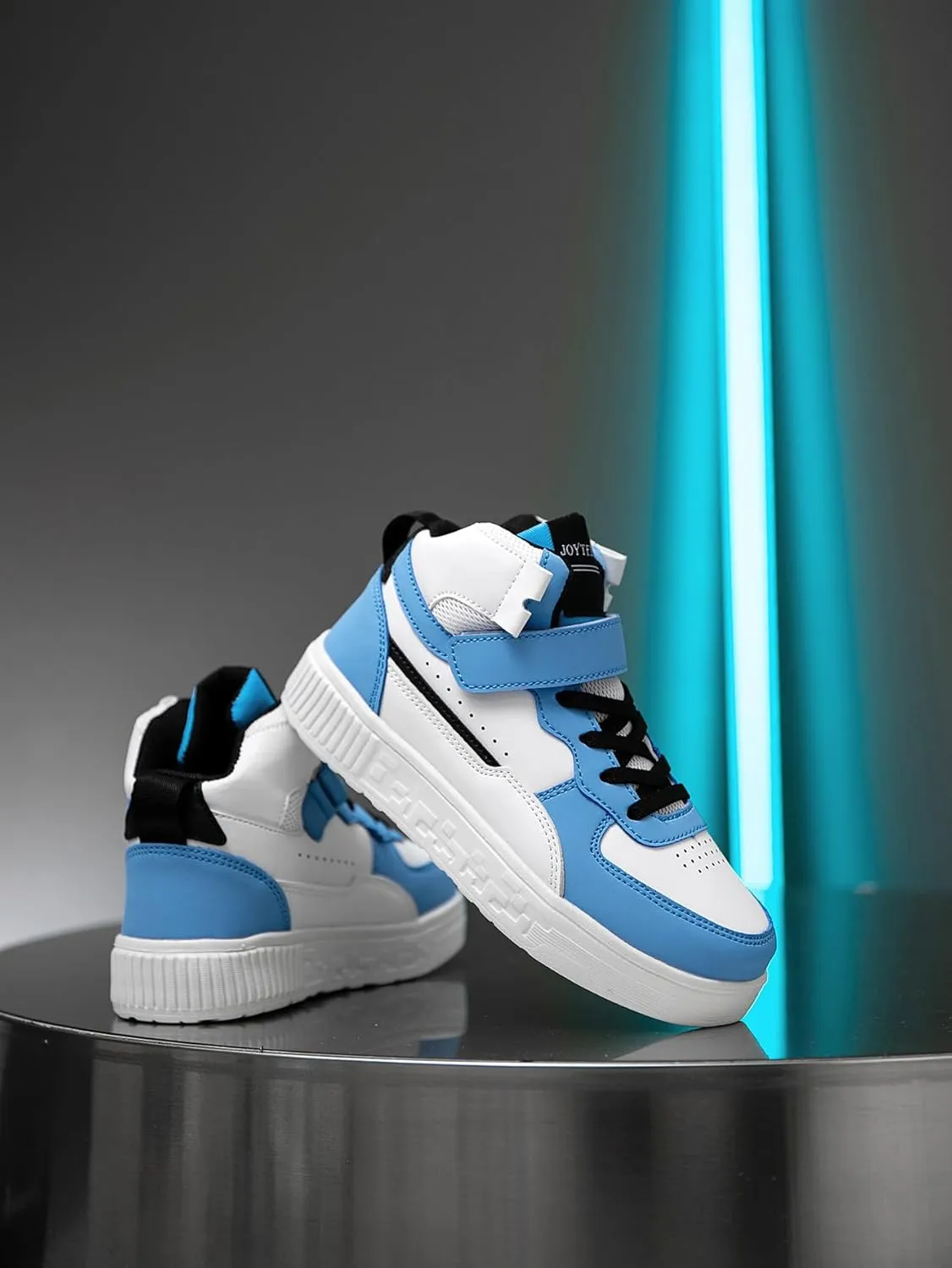 Boy Girl Board Shoes Non-Slip Outdoor Adjustable Strap Closure High Top Sneakers for Little Kids/Big Kids Age 6-12 Years