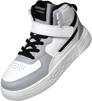 Boy Girl Board Shoes Non-Slip Outdoor Adjustable Strap Closure High Top Sneakers for Little Kids/Big Kids Age 6-12 Years
