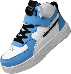 Boy Girl Board Shoes Non-Slip Outdoor Adjustable Strap Closure High Top Sneakers for Little Kids/Big Kids Age 6-12 Years
