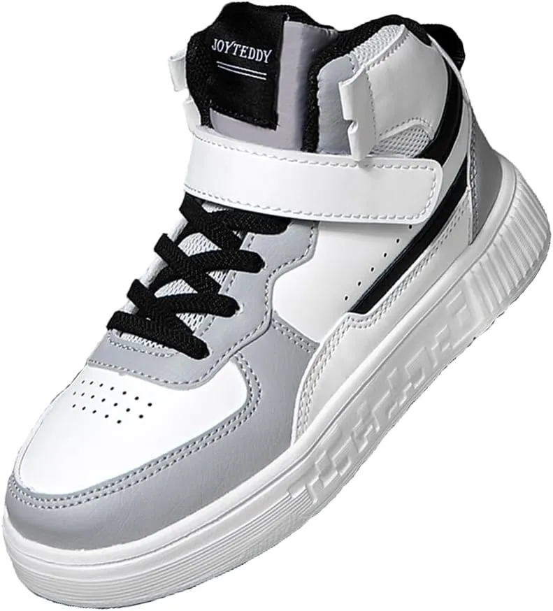 Boy Girl Board Shoes Non-Slip Outdoor Adjustable Strap Closure High Top Sneakers for Little Kids/Big Kids Age 6-12 Years