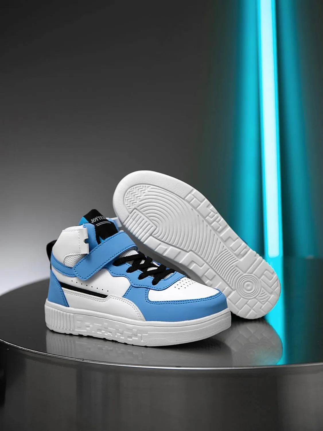 Boy Girl Board Shoes Non-Slip Outdoor Adjustable Strap Closure High Top Sneakers for Little Kids/Big Kids Age 6-12 Years