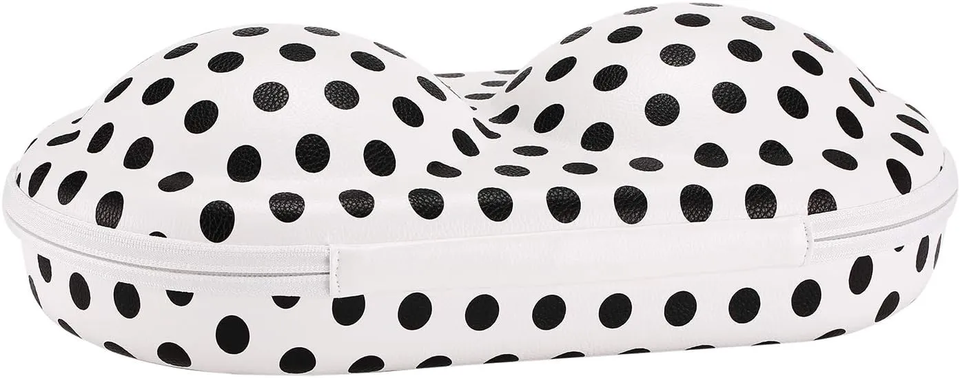 Bra Case Premium Lingerie Travel Bag Zip Underwear Organizer Bag for A-C Cup (Black Dot)