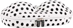 Bra Case Premium Lingerie Travel Bag Zip Underwear Organizer Bag for A-C Cup (Black Dot)
