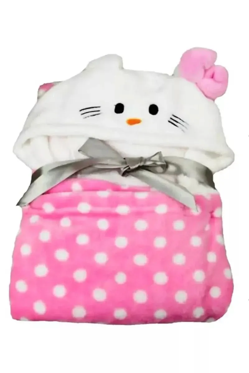 Brandonn Baby Towel cum Wrapper- Dott Kitty HP