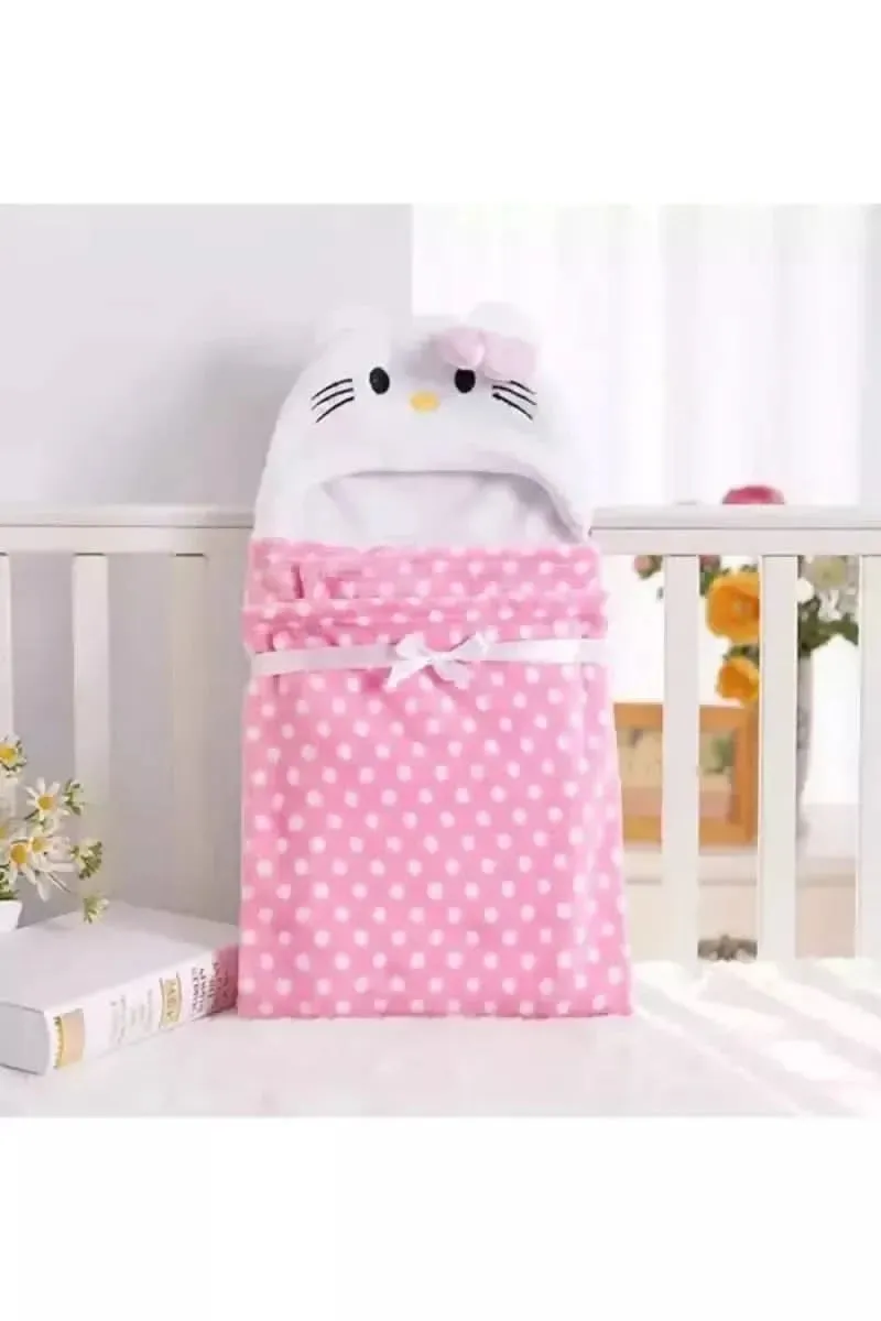 Brandonn Baby Towel cum Wrapper- Dott Kitty HP