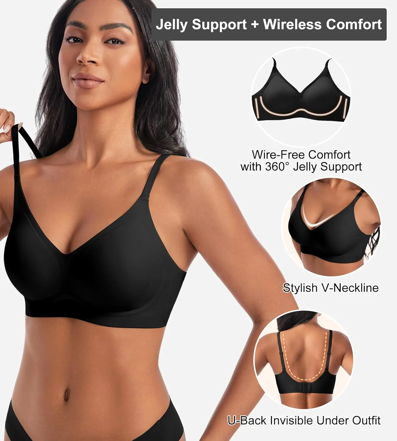 Bras for Women No Underwire - Womens Bralettes Seamless Wireless Padded Bra Comfortable Tshirt Bras
