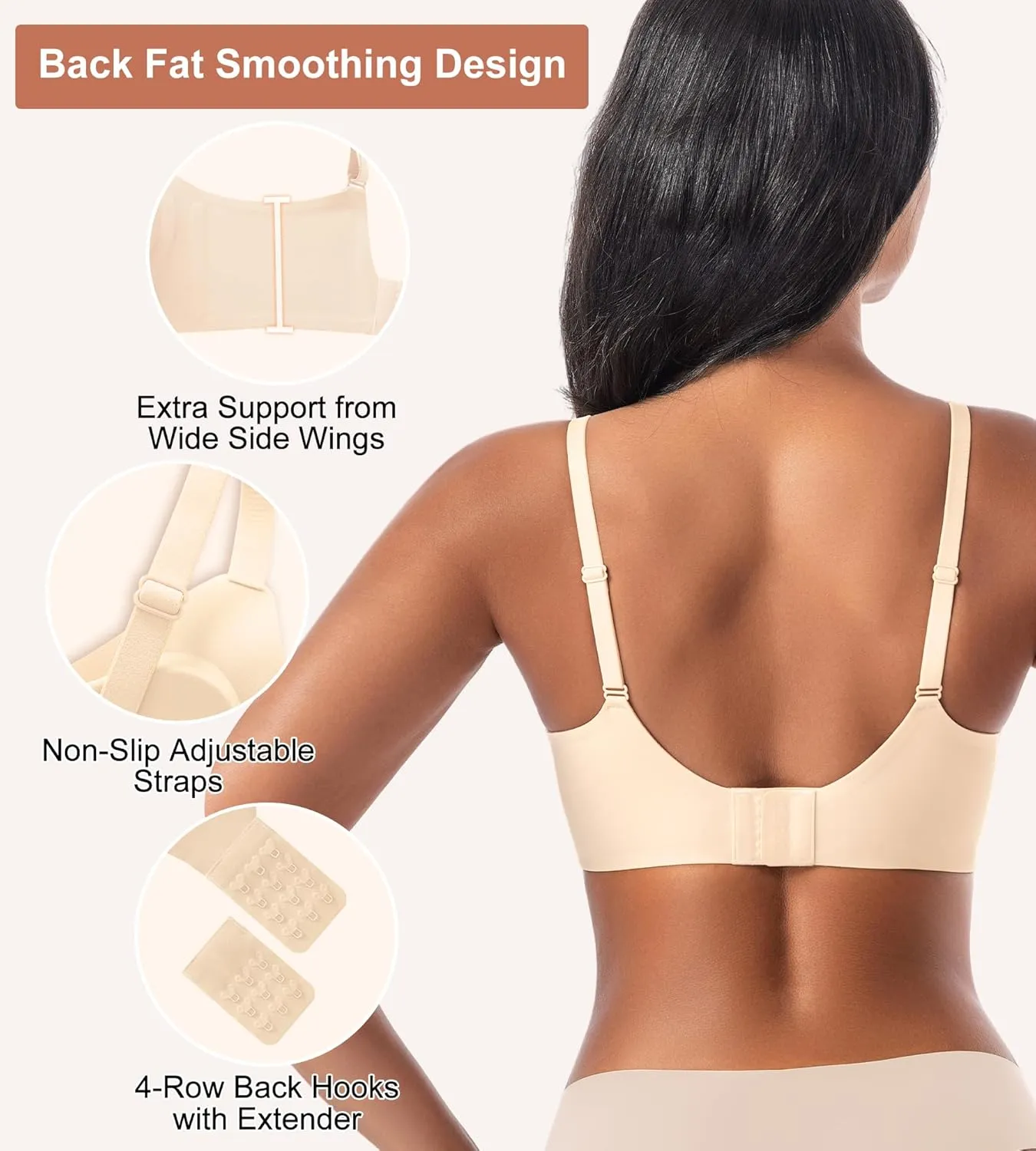 Bras for Women No Underwire - Womens Bralettes Seamless Wireless Padded Bra Comfortable Tshirt Bras