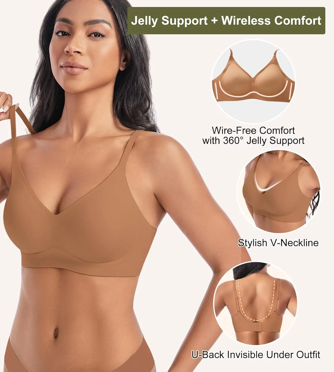 Bras for Women No Underwire - Womens Bralettes Seamless Wireless Padded Bra Comfortable Tshirt Bras