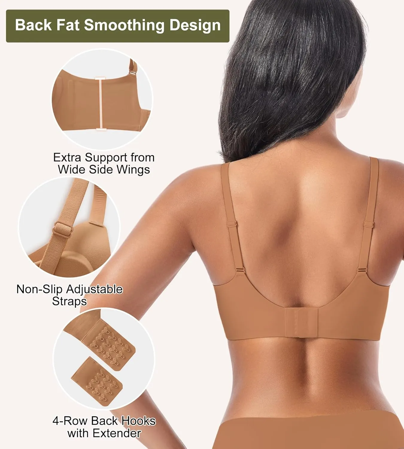 Bras for Women No Underwire - Womens Bralettes Seamless Wireless Padded Bra Comfortable Tshirt Bras