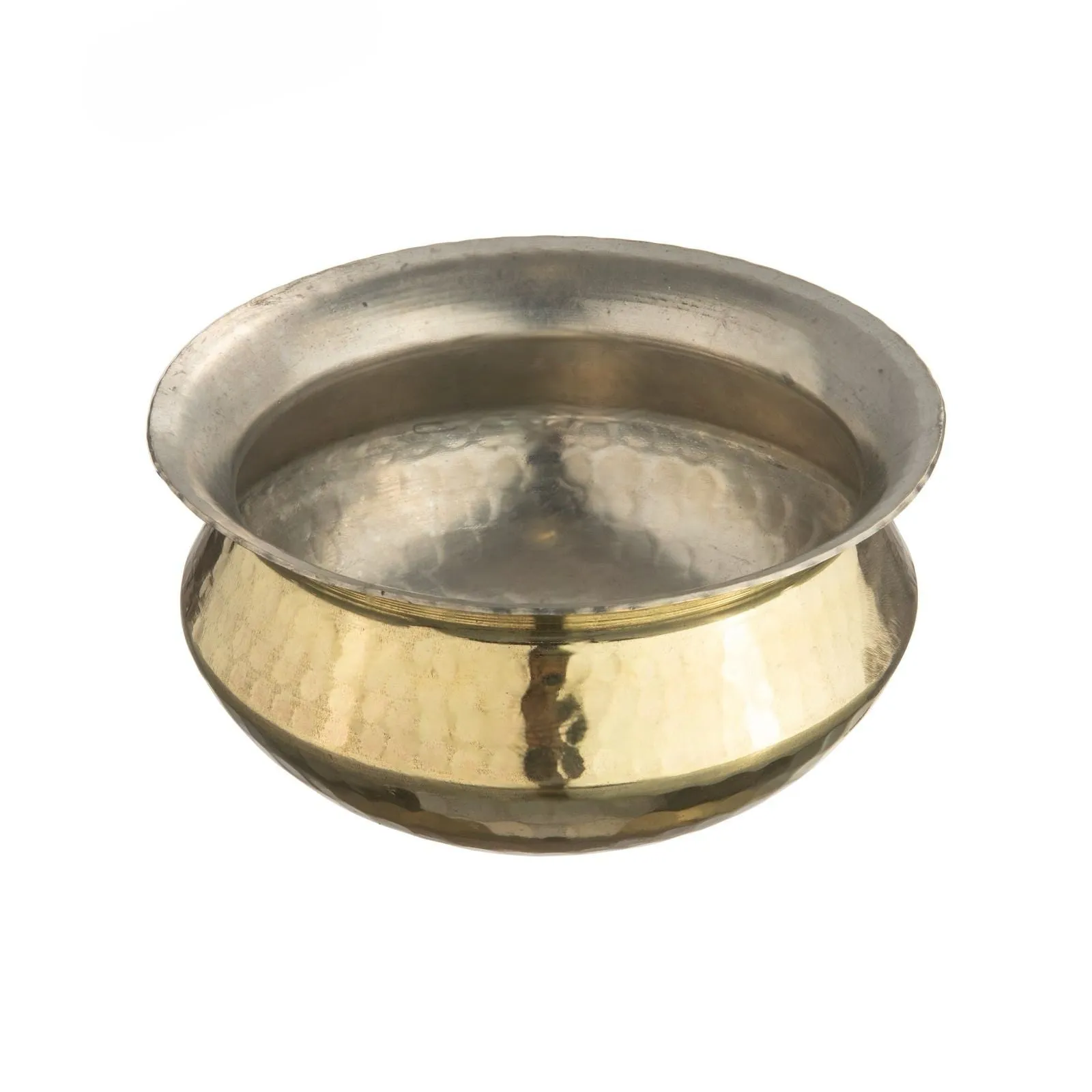 Brass Hammered Cooking Handi / Sipri, 11", 4 Liter's, Brass Kitchenware, Tin Coating
