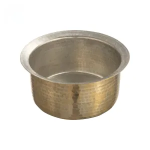 Brass Hammered Tope, 6 Liters, Comes with Tin Coating, 11" (28 cm), Heavy Duty, Milk Patila / Bhagona / Tapeli