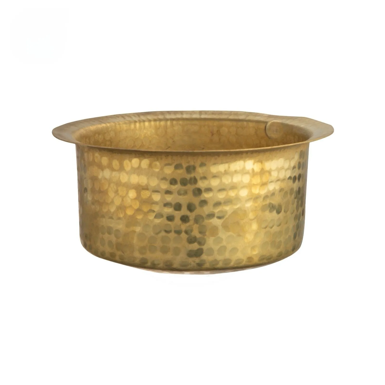 Brass Hammered Tope, 6 Liters, Comes with Tin Coating, 11" (28 cm), Heavy Duty, Milk Patila / Bhagona / Tapeli