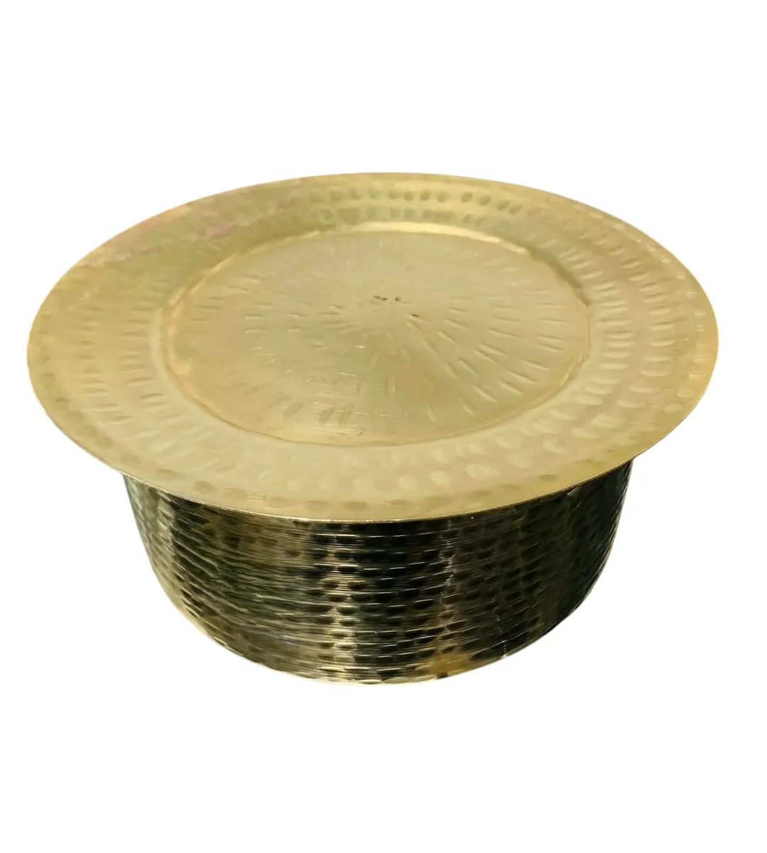 Brass Hammered Tope, 6 Liters, Comes with Tin Coating, 11" (28 cm), Heavy Duty, Milk Patila / Bhagona / Tapeli