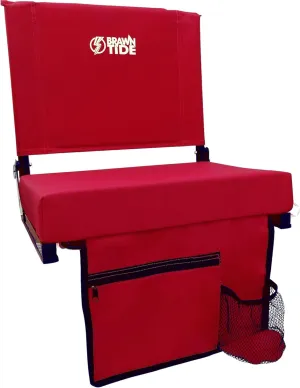 BRAWNTIDE Wide Stadium Seat - Extra Thick Cushion, Great Back Support, Lightweight Chair, Multiple Storage Pockets, Compact, Ideal for Sporting Events
