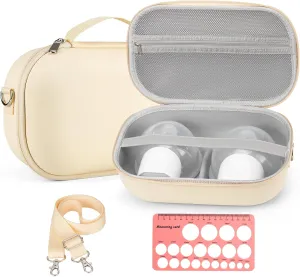 Breast Pump Bag for Momcozy S12 Pro/S9 Pro/M5/V2, Hard Shell Breast Pump Storage for Hands-Free Wearable Breast Pumps with Nipple Ruler, Pumping Travel Case for Breast Pump and Accessories