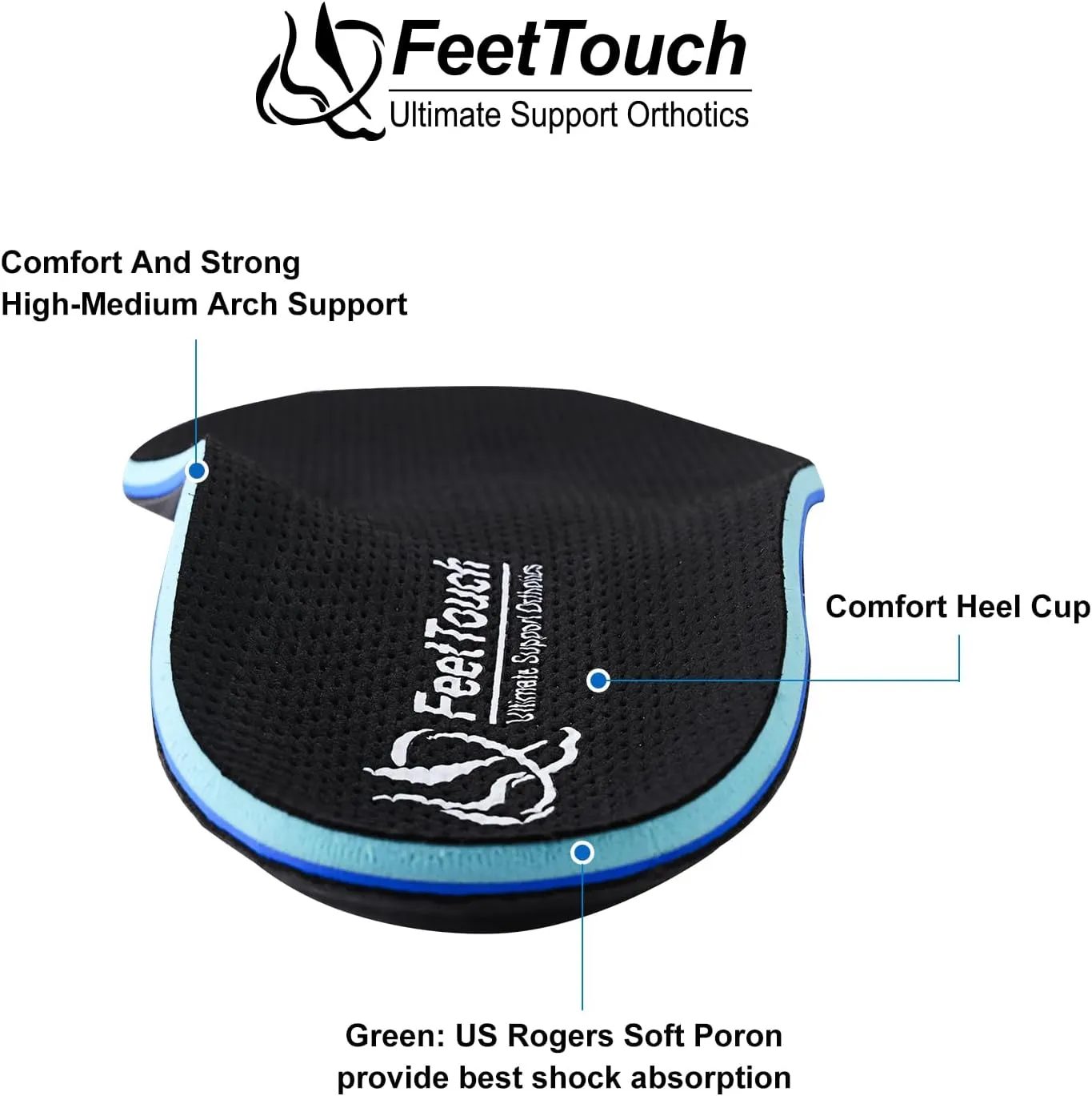 Breathable Leather Orthotics Strong Arch Support Inserts Best Shock Absorption Soft Poron Inserts for Plantar Fasciitis High Water-Absorption Insoles Relieve Foot Pain