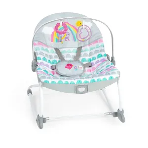 Bright Starts Rosy Rainbow Infant to Toddler Rocker with Vibrations, Baby Seat for Girl or Boy, Newborn  