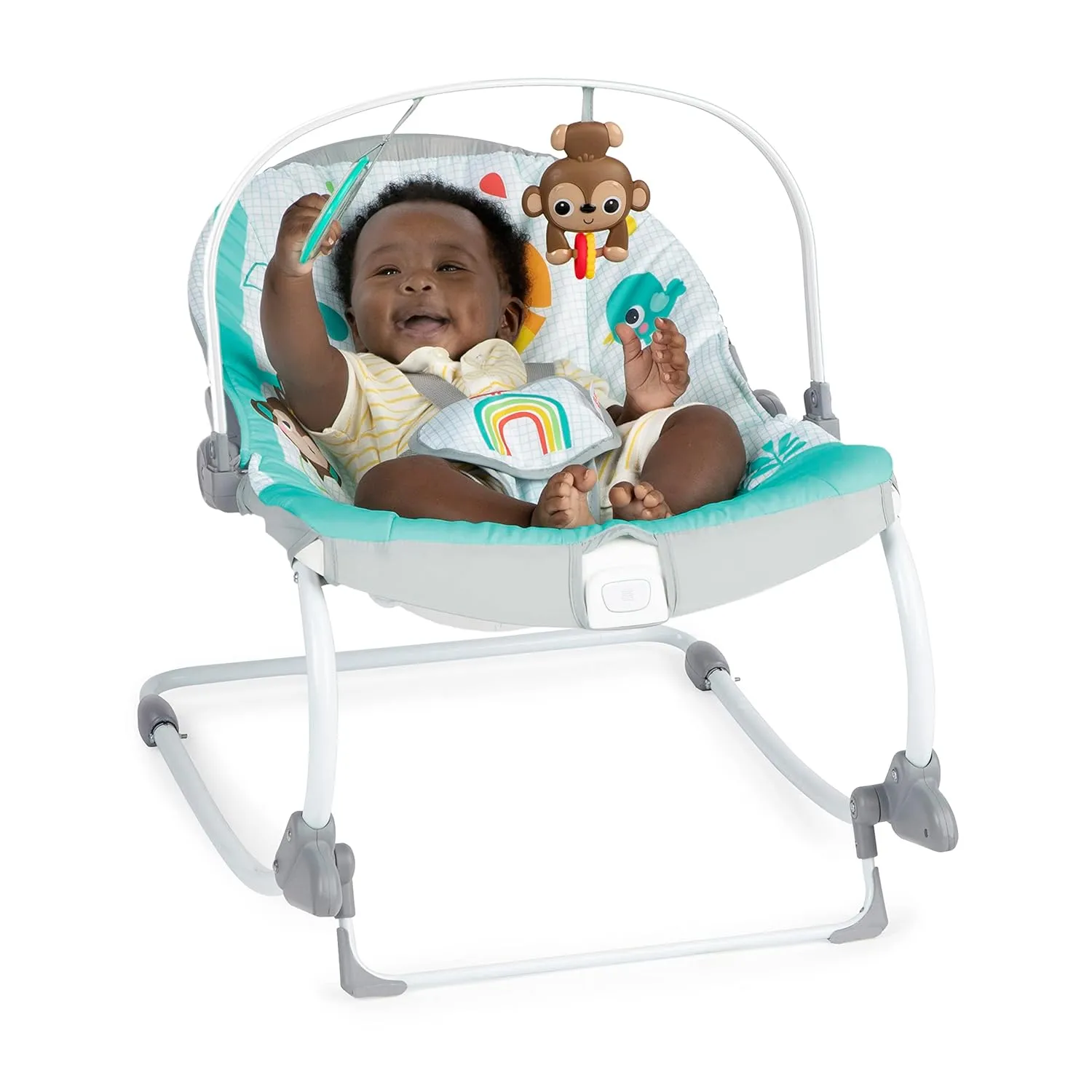 Bright Starts Wild Vibes Infant to Toddler Rocker with Vibrations, Unisex, Newborn  