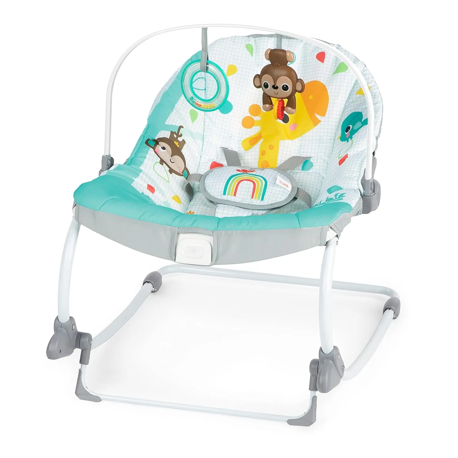 Bright Starts Wild Vibes Infant to Toddler Rocker with Vibrations, Unisex, Newborn  