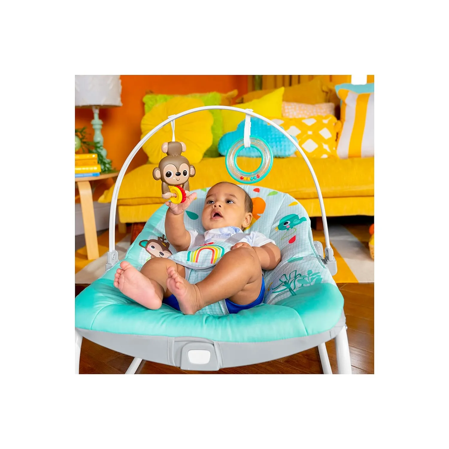 Bright Starts Wild Vibes Infant to Toddler Rocker with Vibrations, Unisex, Newborn  