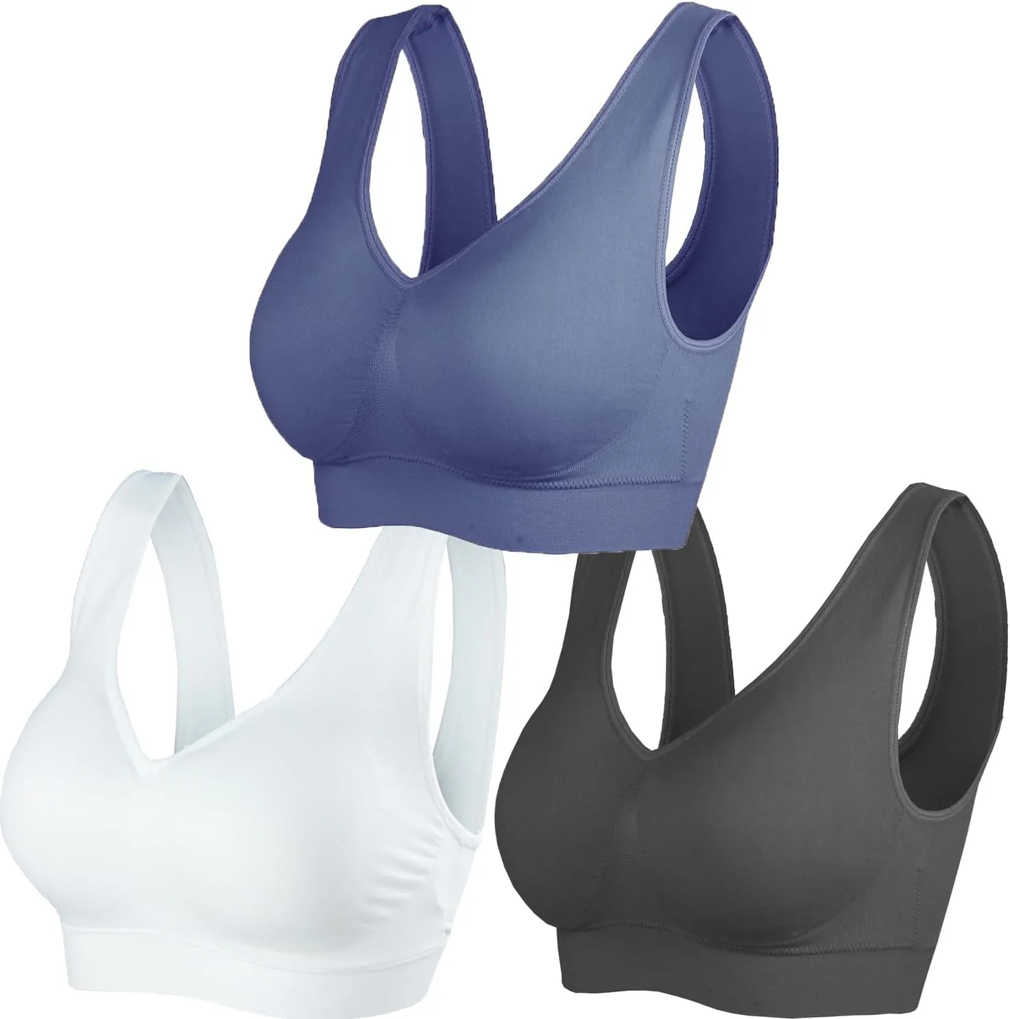 Cabales KINYAOYAO Women's Plus Size High Impact Seamless Racerback Padded Bra