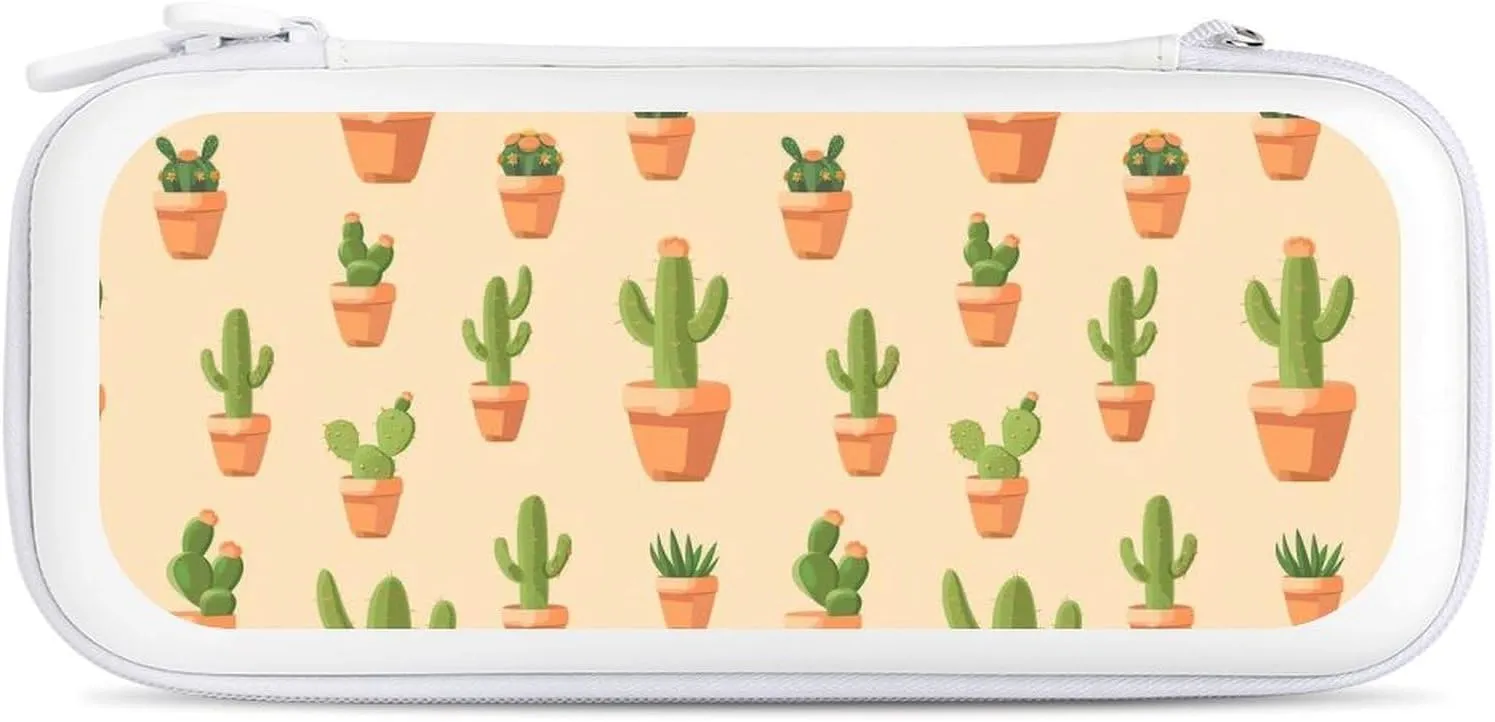 Cactus Tropical Aloe Hard Shell Travel Case with Rope 15 Game Card Pockets Compatible with Switch Protective