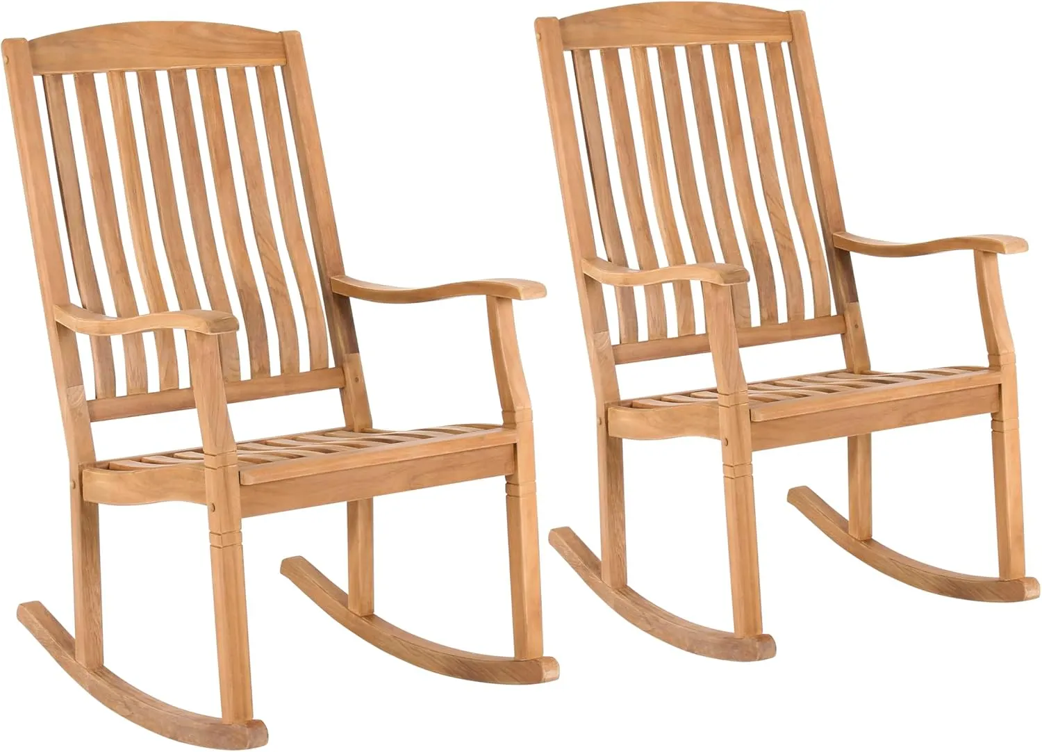 Cambridge Casual Ashford Teak Wood 2 Pieces Outdoor Rocking Chair Set Natural Teak